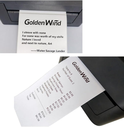 50 Rolls, GOLDEN WIND Thermal Receipt Rolls, 2 ¼" x165' Cash Register/POS Receipt Rolls, 55 GSM Premium Quality, BPA Free, White.