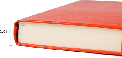 Journal Notebook Journal for Men/Women Journals for Writing A5 180Sheets 360Pages College Ruled Notebook 100gsm Lined Paper Leather Hardcover Journal 5.9'' X 8.4'' (Orange)