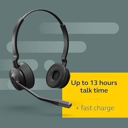 Jabra Engage 65 SE (Second Edition) Wireless Headset, Dual-Ear – Telephone Headset with Industry-Leading Wireless Performance, Advanced Noise-Cancelling Microphone, All Day Battery Life - Black