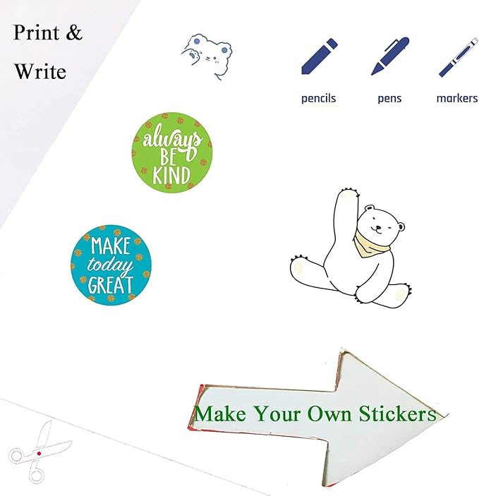 Shipping Address Label Stickers Paper for Laser and Inkjet Printer (1000 sheets, 8.5" x 11" (Full Sheet))