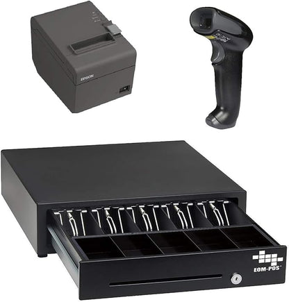 POS Hardware Bundle for Square - Cash Drawer, Thermal Receipt Printer, Barcode Scanner [Compatible with Square Stand and Square Register]