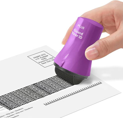 Wide Advanced Privacy Protection Roller for Bills, Mail, Address Labels, mask Private Information Without a Shredder, Identity Theft Prevention Stamp by Guard Your ID, ASOTV (Wide 3-Pack, Purple)