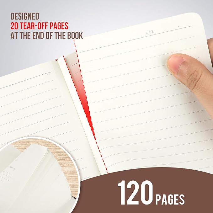 Small Notebook College Ruled, 3 Pack (Brown) 3.7x5.7 in Pocket Notebook Journaling Notebooks Mini Hardcover Lined Note Pads with Pens for Work Business Travel and Office Supplies