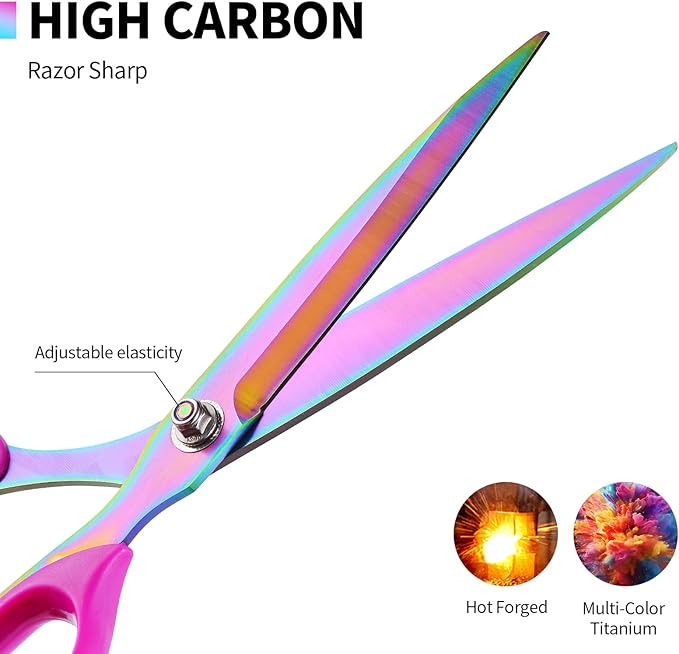 Fabric Scissors Stainless Steel Multi-Purpose shearswith Professional Titanium Coating forfor cutting clothes Leather Sewing Home and Office10 in