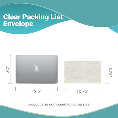 APQ Clear Top Loading Packing List Envelopes, 10.75 x 6.75 Inches. 500 Pack Packing Slip Envelope Pouches. Self-Seal Plastic Shipping Label Pouches Durable Packing List Mailing Envelopes for Documents