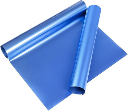 VINYL FROG Matte Metallic Heat Transfer Vinyl Roll HTV Vinyl - 12" x5ft Blue Metallic Satin Iron on Vinyl for T-Shirts, Heat Press Vinyl for DIY Craft Designs