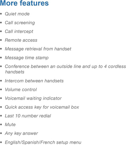 AT&T GL2113-21 Cordless Home Phone with Smart Call Blocker, Bluetooth Connect to Cell, Answering Machine, Full-Duplex Speakerphone