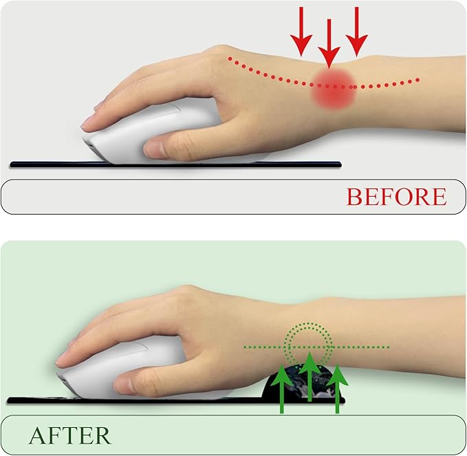 Ergonomic Mouse Pad with Wrist Rest, Moon Mountain Mouse Pad Gaming Mousepad with Non-Slip Pain Relief PU Base, Funny Wrist Support Mouse Pad, Cute Office Desk Accessories Decor Supplies