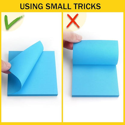 Sticky Notes 3x3 Self-Stick Notes Bright Colors Sticky Notes 8 Pads 80 Sheet/Pad (Blue)
