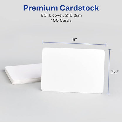 Avery Postcards with Rounded Corners and Sure Feed Technology, 3.5" x 5", Matte White, 100 Total, Laser/Inkjet Printable Cards (5625)
