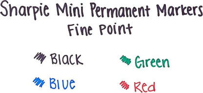 Mini Sharpies for Nurses Badge, 4 Mini Sharpies, Mini Markers, Mini Permanent Markers with Lanyard, Black Sharpies