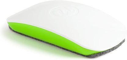 U Brands Magnetic Dry Erase Board Felt Eraser, 4.5"x2.25"x1", 2-tone White and Green, Lightweight Modern Design