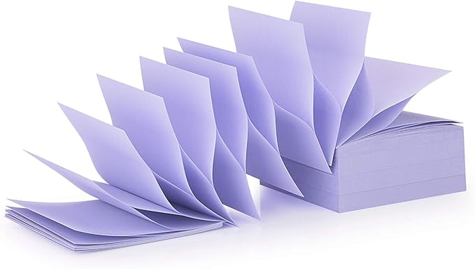 ZCZN 400 Sheets Pop-up Sticky Notes, 3 x 3 Inches, 4 Pads Bright Color Self-Stick Notes, 100 Sheets/Pad, Light Purple