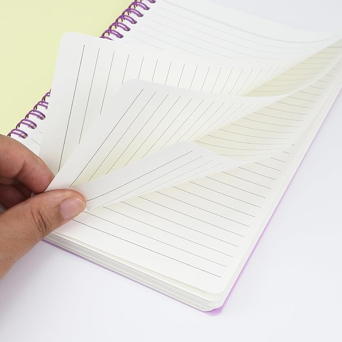 5 Pack Lined Spiral Journal Notebook for Women & Men, 8.3" x 5.7",80 Sheets/160 Pages College Ruled Notebook, A5 Plastic Hardcover Notebook for Office,School,Home