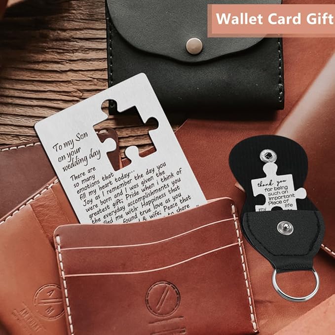 llxxeyopqdxz Son Wedding Gifts From Mom, Engraved Wallet Insert Card for Son on Wedding Day, Groom On Wedding Day Card Gift, Son Wallet Card from Mother, Cute Wedding Gifts for Son,(45)