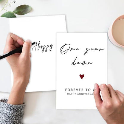 Happy 1st Anniversary Card, Funny 1 Year Anniversary Card, 1st Wedding Anniversary Card for Wife Husband, One Year Card for Girlfriend Boyfriend