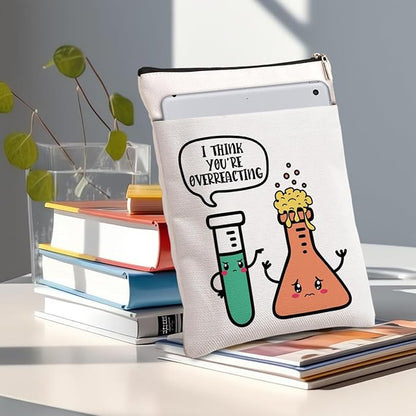 Book Themed Gifts Waterproof Book Sleeve Book Pouch Funny Reading Gifts Science Teacher Gifts for Women Friend Book Covers for Paperbacks Book Accessories Book Protector with Zipper and Front Pocket