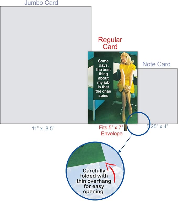 NobleWorks - Work Anniversary Card Funny - Retro, Vintage Notecard for Employees, Coworker, Women - Swivel Chair C4306ANG-WA