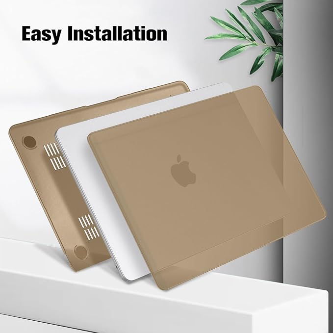 Fintie Case for MacBook Air 13.6 Inch A3113 A2681 (2022 2023 2024 Release) - Snap On Hard Shell Cover for MacBook Air 13.6" M2 M3 Chip with Liquid Retina Display and Touch ID (Frost Brown)