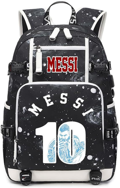 Soccer Superstar M-essi 10 Multifunctional Laptop Backpack Teenage Travel Backpack Fans Schoolbag (H1)