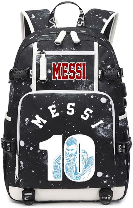 Soccer Superstar M-essi 10 Multifunctional Laptop Backpack Teenage Travel Backpack Fans Schoolbag (H1)