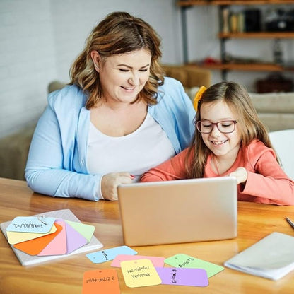 Koogel 1080 Pcs Colored Index Cards, 6 Kinds Colored Notecards Index Cards Flash Cards Blank for School Learning Memory Recipe Cards Child 's Game