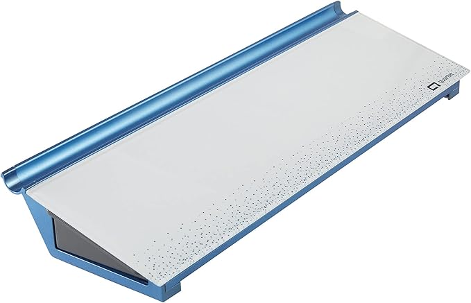Quartet Glass Dry Erase White Board, Desktop Computer Pad for Notetaking, 18" x 6" Whiteboard, Clean Erase Surface with Storage, 1 Dry Erase Marker, Dot Pattern (GDP186D)