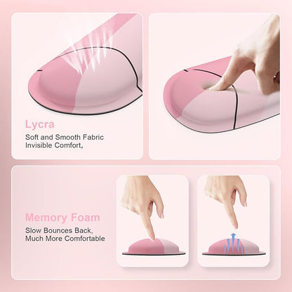 iCasso Mouse Pad with Wrist Rest, Keyboard Wrist Rest, Made of Memory Foam, Ergonomic Support, Easy Typing and Relieve Wrist Pain, Perfect for Gaming, Computer, Office, Laptop