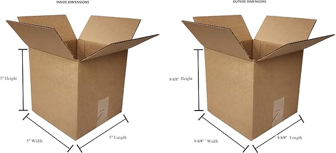 25 Pack Tailored Packaging Corrugated Shipping Boxes (5x5x5)