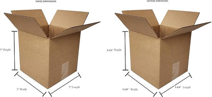 25 Pack Tailored Packaging Corrugated Shipping Boxes (5x5x5)