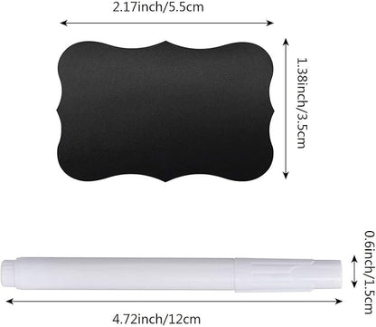 Wavy Shape Chalkboard Labels,Erasable Reusable Blackboard Stickers with 1 Liquid Chalk Pen,150 Pieces,for Jars, Spice, Craft, Home, Kitchen, Parties Decoration, Craft Rooms, Weddings