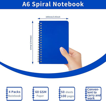 Spiral Notebook 4Pack Pocket Notebook 4.2"x 6.1" Pocket Notepad Small Notebook (4Pack Spiral Notebook)