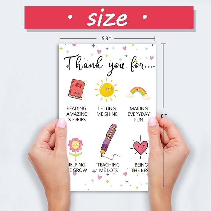 Lovely Thank You Teacher Card, Great Teacher Appreciation Gifts Card from Students, Thank You for Helping Me Grow Card, End of Term Gift