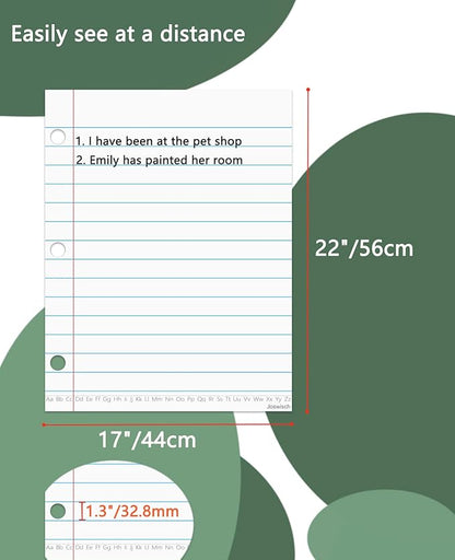 Dry Erase Giant Sized Magnetic Notebook Paper, Handwriting Lined Paper for Classroom Whiteboard Accessories, Dry Erase Notebook Teaching Aids, Homeschool Teaching Supplies 17" x 22"