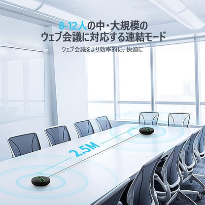 Bluetooth Conference Speakerphone SP300KIT 2pk Bundle, up to 16 Attendees, 18H Call Time, 360°Voice Pick-up 2x6 AI Echo & Noise Canceling Microphones, Daisy Chain