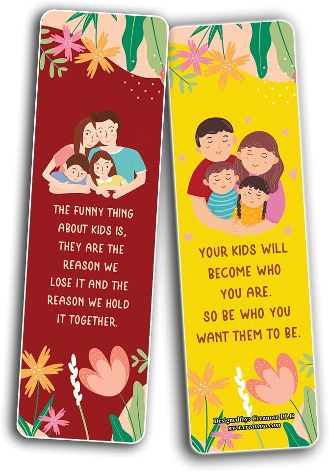 Creanoso A Happy Child Brings Joy to Our Life Quotes Bookmarks (10-Sets x 6 Cards) – Daily Inspirational Card Set – Interesting Book Page Clippers – Great Rewards for Adults and Professionals