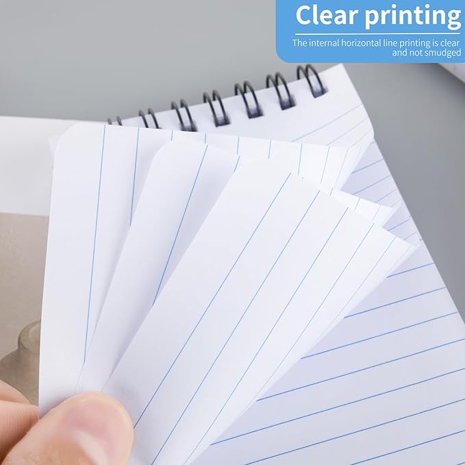 Pocket Notebook Small Notepad Pocket Notepad Small Spiral Notebooks 3X5Inches (6-black)