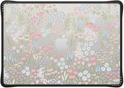 CASETiFY Impact MacBook Air 15" (2023/2024) Case [Enhanced Protective Corner Design/Ventilation Cutouts/Anti-Slip Grip] - Eleanor by Ivory Paper Co - Clear Black