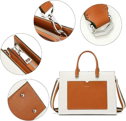 CLUCI Briefcase for Women Vegan Leather 15.6 Inch Laptop Bag Large Pocket Business Ladies Shoulder Bag