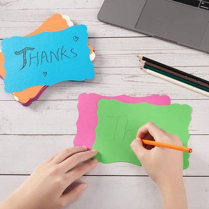 50 Pack Blank Kraft Cards Cardstock Thick Paper Brown Greeting Cards for DIY Gift Card Menus, Baby Shower and Wedding Invitations (Multicolored, 5x7IN)