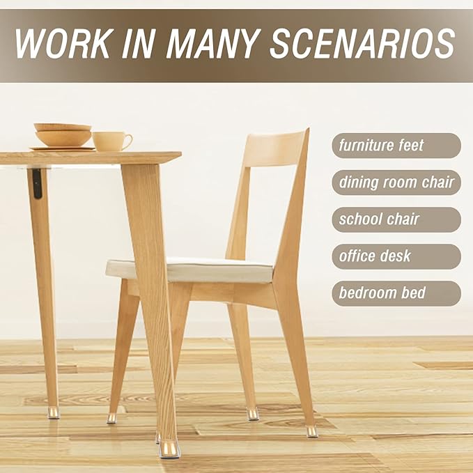 BUMACO Chair Leg Floor Protectors Square Chair Leg Protectors for Hardwood Floors Silicone Pads Covers to Protect Floors(Clear-20 Pcs, Square XS (1/2"~ 3/4")