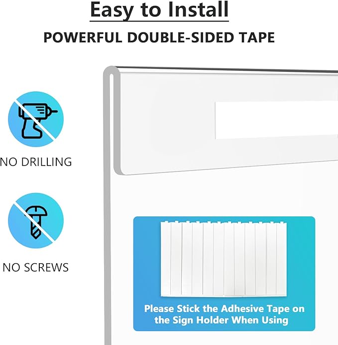 MaxGear Acrylic Sign Holder 8.5 x 11 inch 6 Pack, Wall Mount Sign Holder with Double-Sided Tape, Clear Plastic Sign Holders, Document Flyer Acrylic Picture Frame for Office, Home, Store