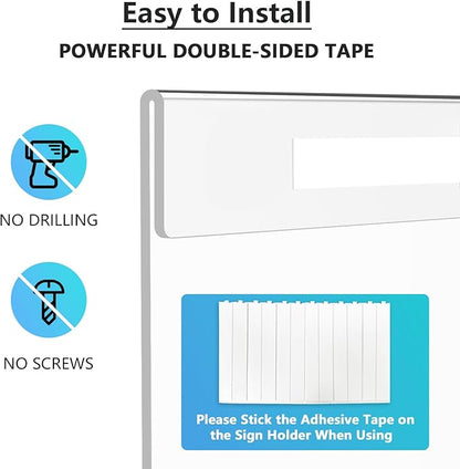 MaxGear Acrylic Sign Holder 8.5 x 11 inch 6 Pack, Wall Mount Sign Holder with Double-Sided Tape, Clear Plastic Sign Holders, Document Flyer Acrylic Picture Frame for Office, Home, Store