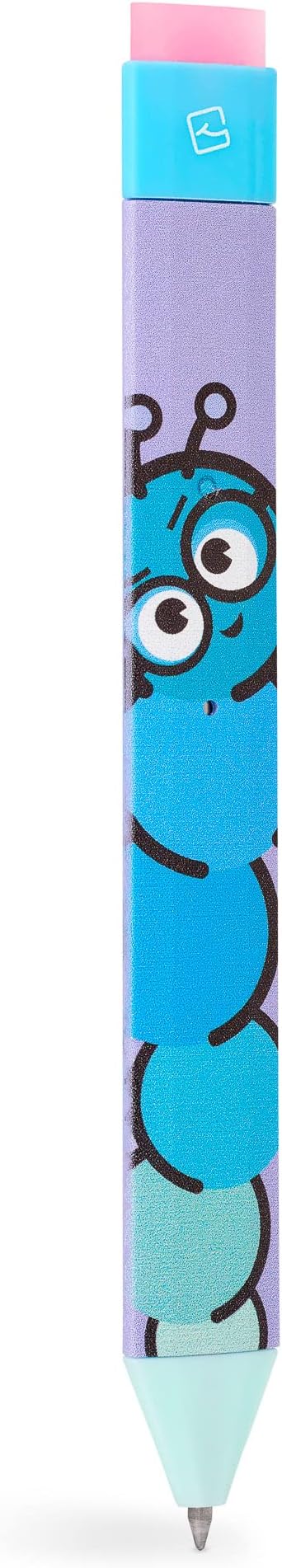 New Pen Bookmark with Refills | Erasable Ballpoint Gel Pen and Bookmark 3-in-1 | Ink Novelty Pen with Eraser | Page Marker | Book Marker | Page Holder Clip | Gift for Reader and Writer (Bookworm)