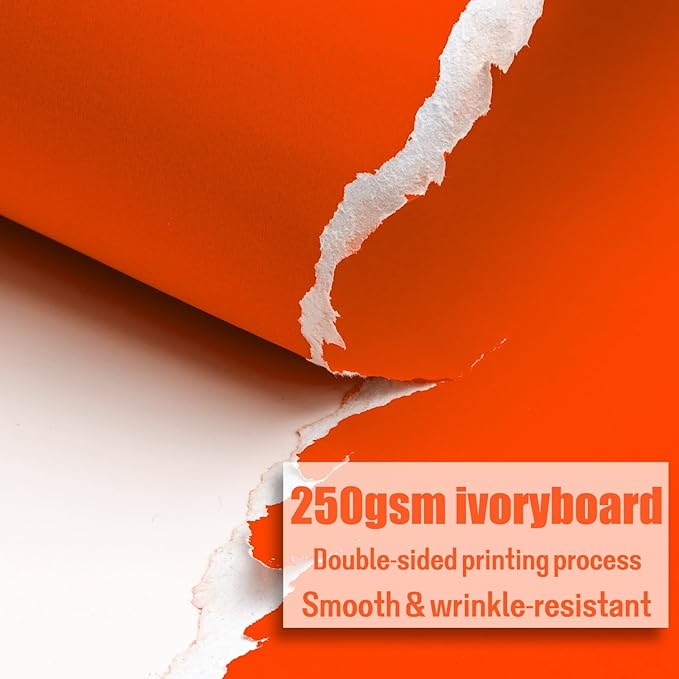 Poster Board 11 x 14 Inches,56 Sheets Neon Paper 7 Color Fluorescent Paper Bright Cardstock 250 GSM/90 lb Heavyweight Projects School Science Fair Event Displays and Business Presentations