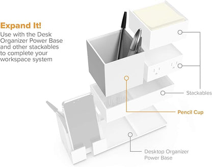 Bostitch Office Konnect Pencil Cup Desk Organizer, Pen Cup, White