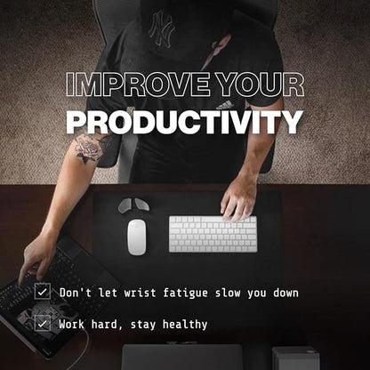 DELTAHUB Carpio 2.0 - Left-Handed Truly Ergonomic Wrist Rest for Mouse, Carpal Tunnel Support, Pain Relief, Anti-Fatigue, Easy Glide, Sleek, Office Computer, Laptop, Gaming - Small, Grey