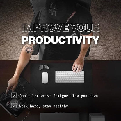 DELTAHUB Carpio 2.0 - Right-Handed Truly Ergonomic Wrist Rest for Mouse, Carpal Tunnel Support, Pain Relief, Anti-Fatigue, Easy Glide, Sleek, Office Computer, Laptop, Gaming - Large, White