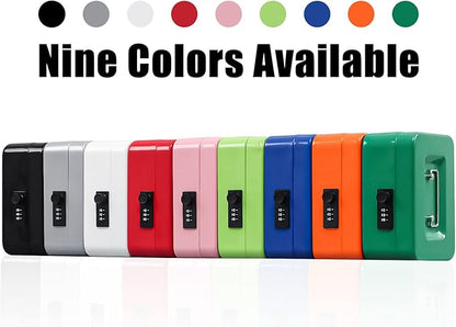 KYODOLED Cash Box with Combination Lock,Safe Metal Box for Money,Storage Lock Box with Money Tray,7.87"x 6.30"x 3.54" Limegreen Medium