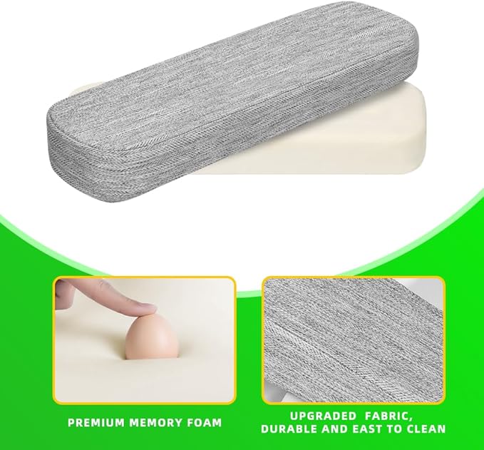 Memory Foam Office Chair Armrest Pads, Comfy Desk Chair Arm Rest Cover for Elbows and Forearms Pressure Relief(Set of 2)